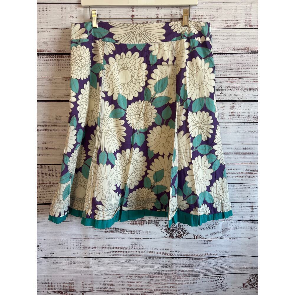 Boden Women’s A-line skirt "Retro Daisy" purple steal White Size 12L